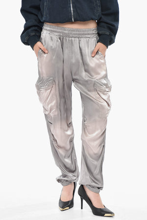 Cargo-Hose P-MIROW-N1 aus Satin mit elastischem Bund