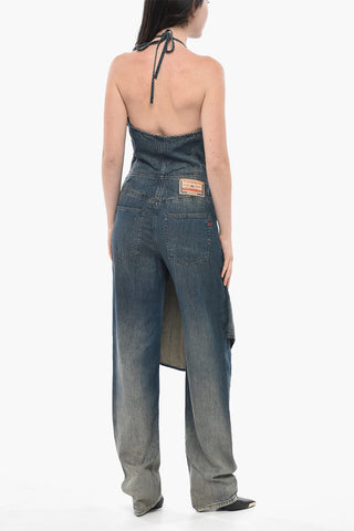 Denim-Jumpsuit DE-CYNTHIA mit Metall-Cut-out-Monogramm