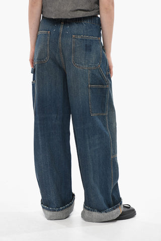 MM4 Wide-Leg Jeans with Elastic Waist