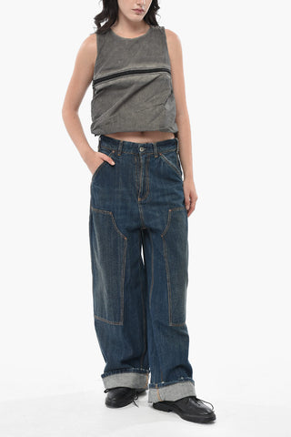 MM4 Wide-Leg Jeans with Elastic Waist