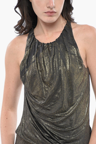 Mini Vestito Attillato D-KARAM Glitter con Dettagli Cut Out Laterali
