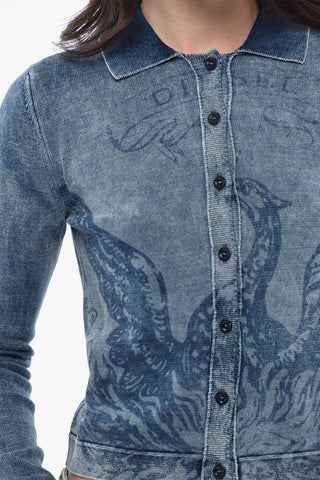 Cardigan M-FENNYLS-JP25 in Cotone Leggero a Fantasia con Collo a Polo