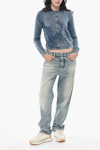 Cardigan M-FENNYLS-JP25 in Cotone Leggero a Fantasia con Collo a Polo