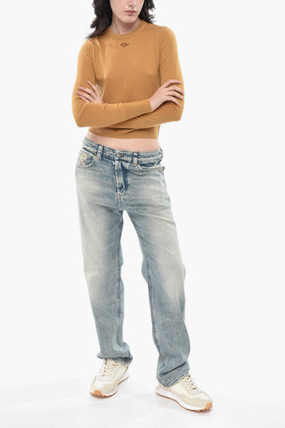 Maglia Girocollo M-AREESAX In Misto Cashmere Con Logo Ricamato