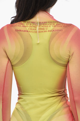 Transparentes Langärmeliges Kleid D-AFNIC mit integriertem Body