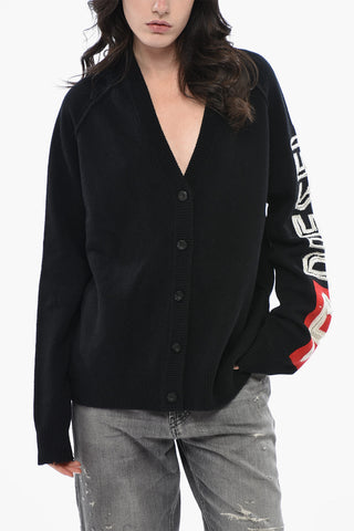 Cardigan In Lana M-SARRI Con Logo Ricamato