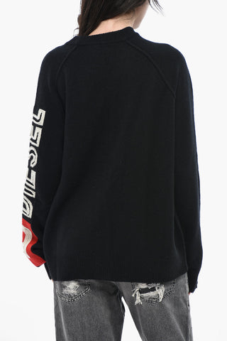Cardigan In Lana M-SARRI Con Logo Ricamato