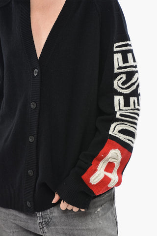 Cardigan In Lana M-SARRI Con Logo Ricamato
