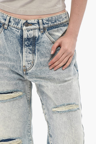Distressed Jeans D-FIRE-S1 Loose Fit Straight Leg 20cm