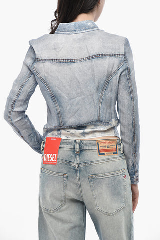Camicia C-LORELLE Effetto Denim Stampata con Zip alle Maniche
