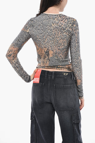 Top Langarm Slim Fit T-CUTIE-LS Mit Strasssteinen Allover