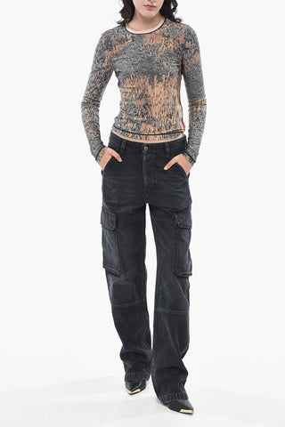 Top Langarm Slim Fit T-CUTIE-LS Mit Strasssteinen Allover