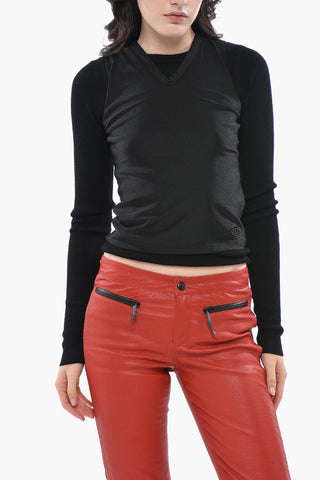 Crewneck Sweater Lightweight M-ROSEL In Double-Layered Fabric