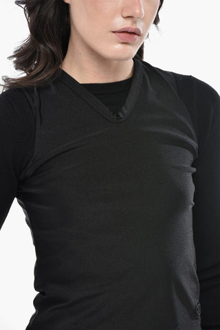 Crewneck Sweater Lightweight M-ROSEL In Double-Layered Fabric