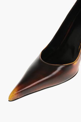Decolletè D-TEN&HALF in Pelle con Logo Oval-D Tacco 10.5cm