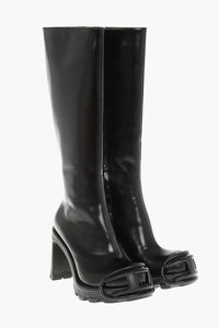 Stiefel D-HAMMER Aus Gebürstetem Leder Mit Tonalem Oval-D-Logo Absatz 10 cm