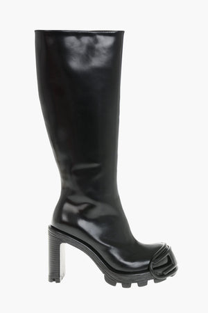 Brushed Leather Boots D-HAMMER With Tone-On-Tone Oval-D Logo Heel 10cm