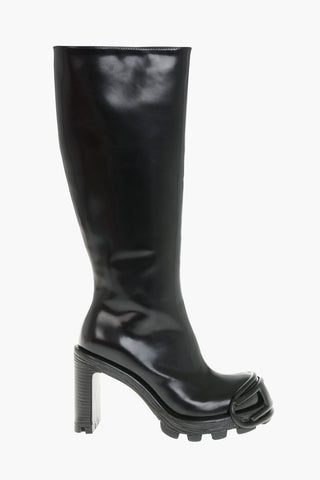 Stiefel D-HAMMER Aus Gebürstetem Leder Mit Tonalem Oval-D-Logo Absatz 10 cm