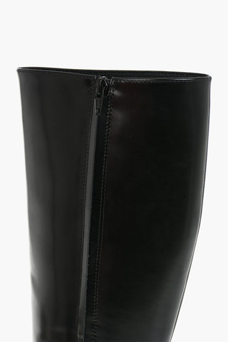 Stiefel D-HAMMER Aus Gebürstetem Leder Mit Tonalem Oval-D-Logo Absatz 10 cm