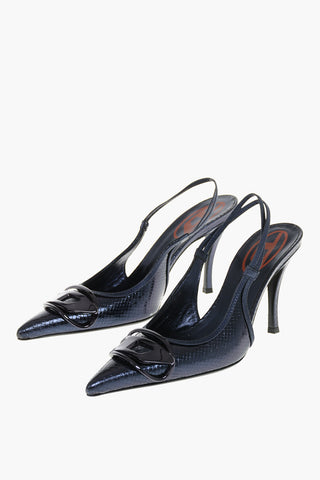 Decolletè Slingback D-VENUS SB in Pelle Vegan Effetto Serpente con Dettaglio Iconico Tacco 10.5cm