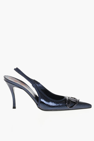 Decolletè Slingback D-VENUS SB in Pelle Vegan Effetto Serpente con Dettaglio Iconico Tacco 10.5cm