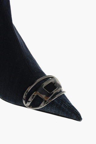 Denim-Stiefel D-VENUS KB LARGE Mit Ikonischem Detail, 9,5 Cm Absatz