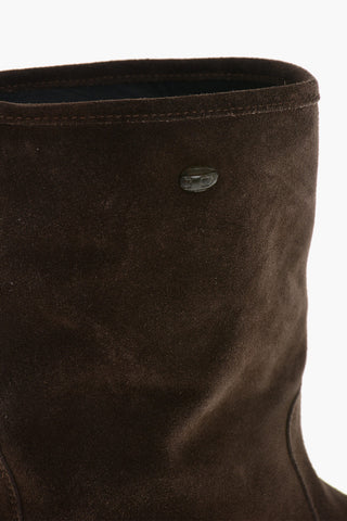 Suede Ankle Boots D-TEXAN BK with Square Toe