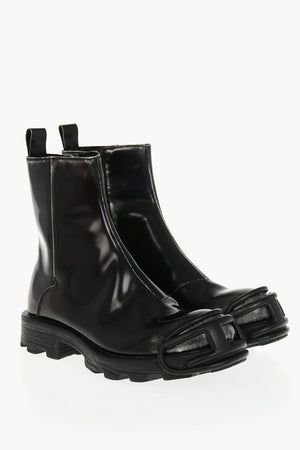Brushed Leather Ankle Boots D-HAMMER BT With Side Zip