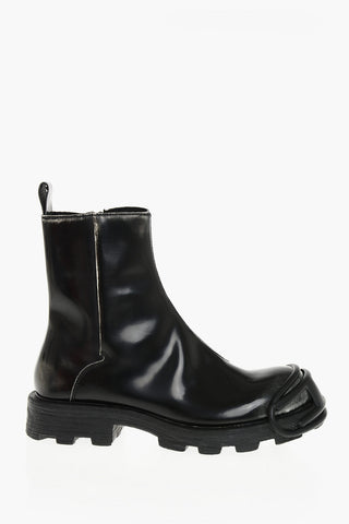 Brushed Leather Ankle Boots D-HAMMER BT With Side Zip