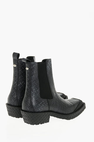 Chelsea-Stiefeletten aus Leder D-ATLANTA CH mit quadratischer Spitze