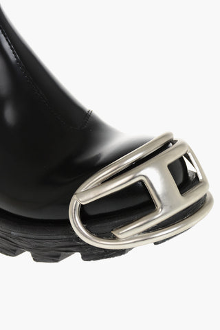 Stivaletti D-HAMMER BT in Pelle Spazzolata con Dettaglio Oval-D Argentato