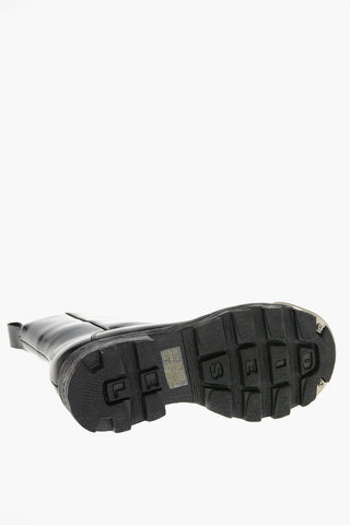 Stivaletti D-HAMMER BT in Pelle Spazzolata con Dettaglio Oval-D Argentato