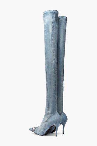 Stivali Over-The-Knee D-VENUS TBT in Denim Tacco 9.5cm