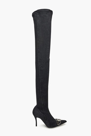 Denim Over-The-Knee Boots D-VENUS TBT With 9.5cm Heel