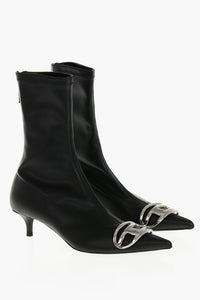 Stiefeletten D-VENUS KITTIE Aus Veganem Leder Mit Silbernem Logo Absatz 5 cm