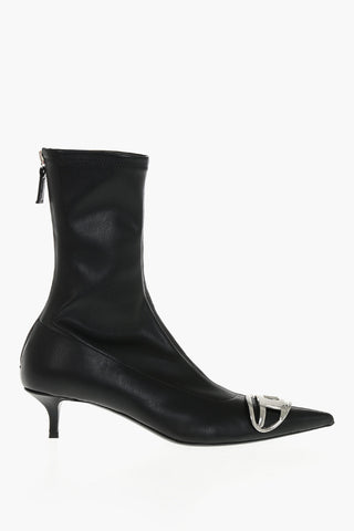 Stiefeletten D-VENUS KITTIE Aus Veganem Leder Mit Silbernem Logo Absatz 5 cm