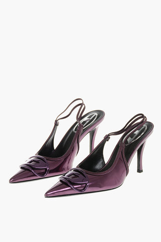 Decolletè Slingback D-VENUS SB in Pelle Vegan Lucida con Dettaglio Iconico Tacco 10cm