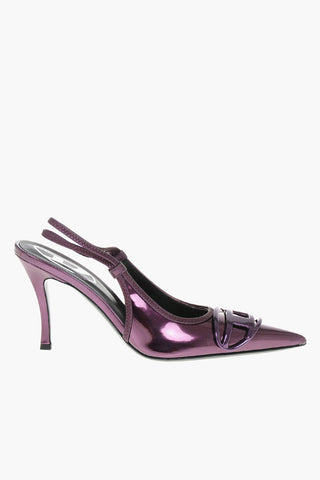 Decolletè Slingback D-VENUS SB in Pelle Vegan Lucida con Dettaglio Iconico Tacco 10cm