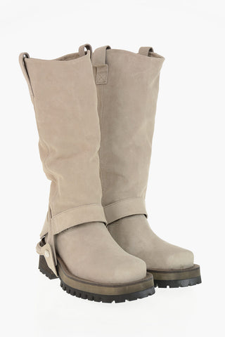 Suede Ankle Boots D-TEXAN 2IN1 With Modular Design And Removable Shaft, 5cm Heel
