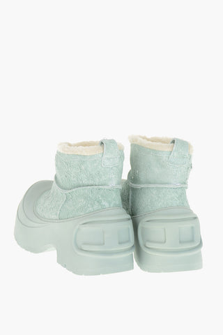 Stivaletti D-DONALD MONTONE in Pelle con Suola Chunky e Interno in Pelliccia