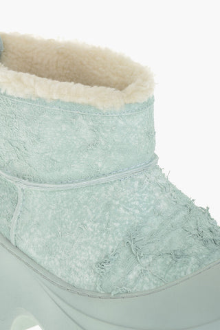Stivaletti D-DONALD MONTONE in Pelle con Suola Chunky e Interno in Pelliccia