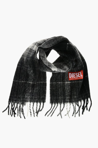 Sciarpa S-BESTRO in Misto Lana Motivo Plaid con Frange