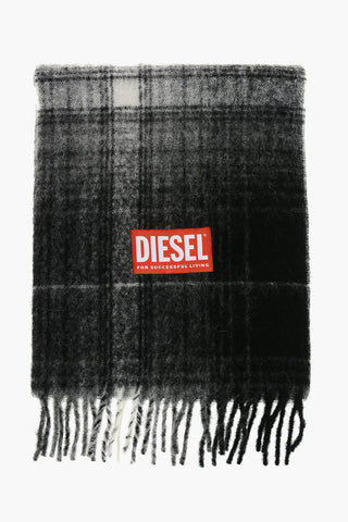 Sciarpa S-BESTRO in Misto Lana Motivo Plaid con Frange