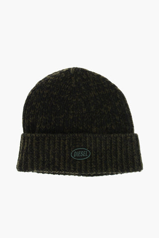 Beanie aus Wollmischung mit besticktem Logo