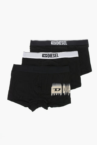 Set 3 Paia di Boxer DAMIEN-D in Cotone Con Banda Logata a Conttrasto