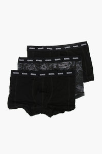 Set 3 Paia DAMIEN di Boxer in Cotone con Logo a Contrtasto