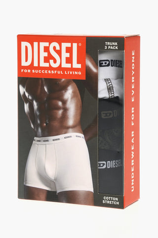 Set aus 3 Paaren Baumwoll-Boxer DAMIEN mit kontrastierendem Logo