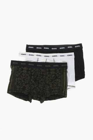 Set aus 3 Paaren Baumwoll-Boxer DAMIEN mit kontrastierendem Logo