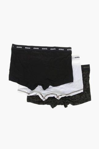 Set aus 3 Paaren Baumwoll-Boxer DAMIEN mit kontrastierendem Logo