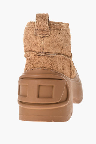 Stivaletti D-DONALD MONTONE in Pelle con Suola Chunky e Interno in Pelliccia